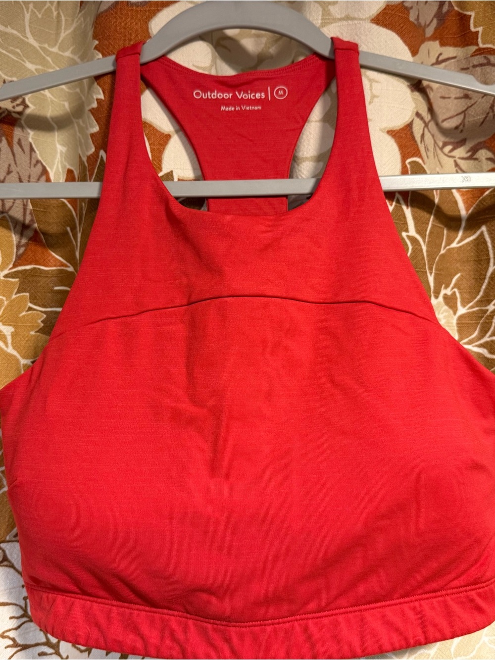 Outdoor Voices Red High-Neck Racerback Sports Bra